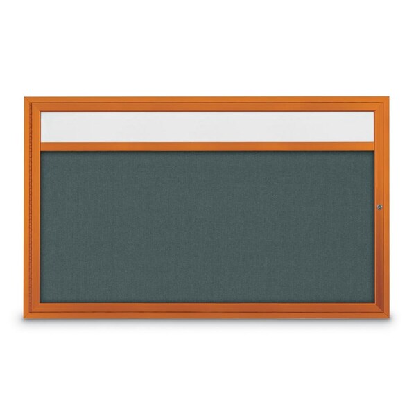 Hinge-less Radius Corkboard, 30"x36", Satin Alum Frame/Medium Grey